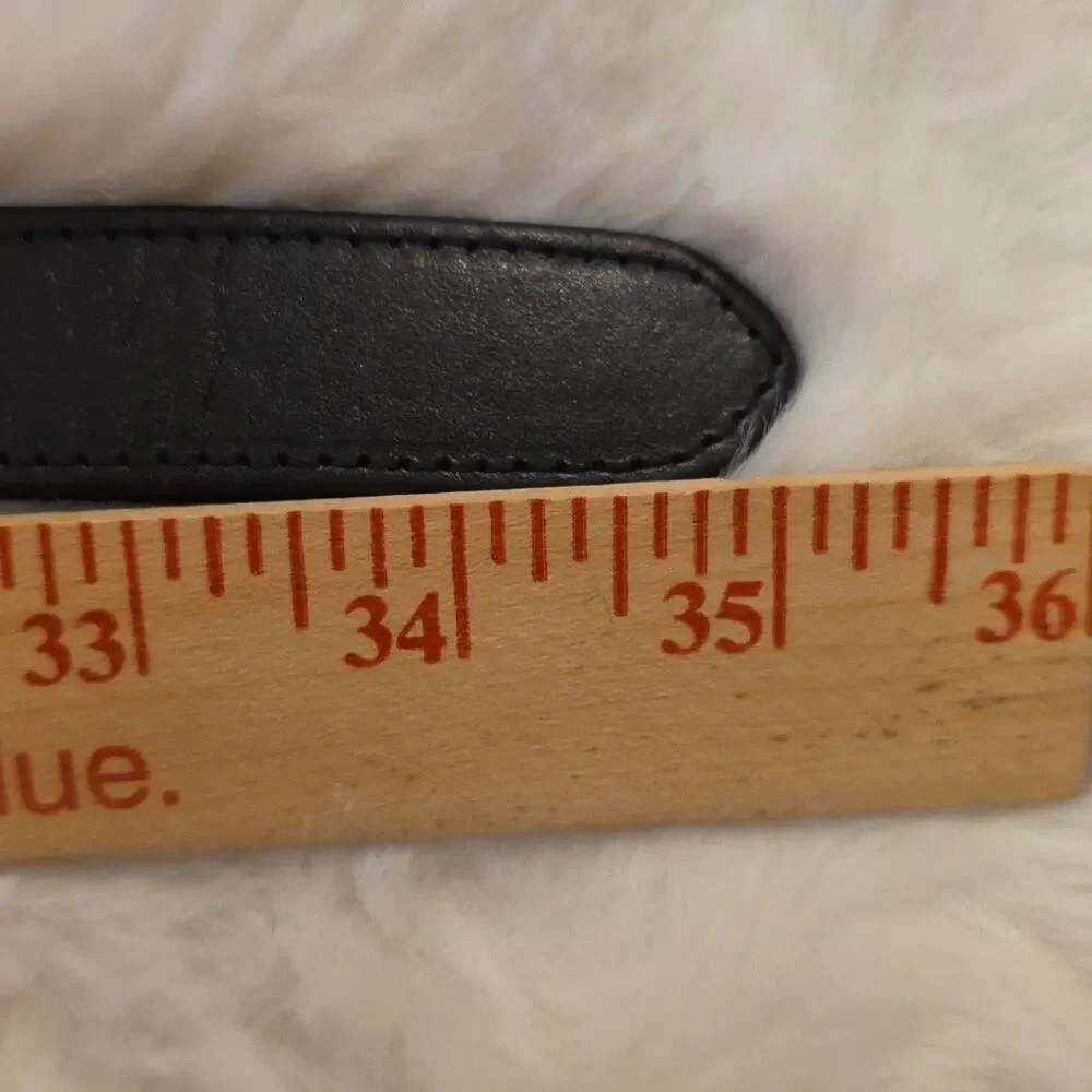 Vintage Black Braided Leather Western Cowgirl Conch Belt Womens ML